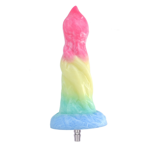 Colourful Rainbow Big Dildo Vac U Lock Attachments For Automatic Sex Machine