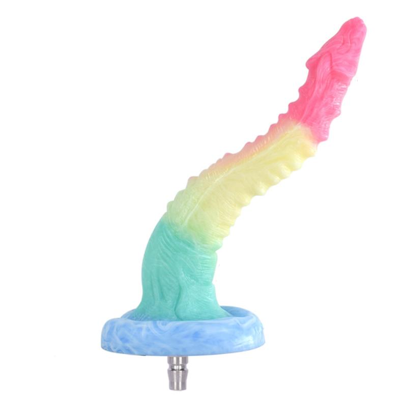 Colourful Rainbow Big Dildo Vac U Lock Attachments For Automatic Sex Machine