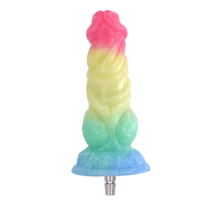 Colourful Rainbow Big Dildo Vac U Lock Attachments For Automatic Sex Machine