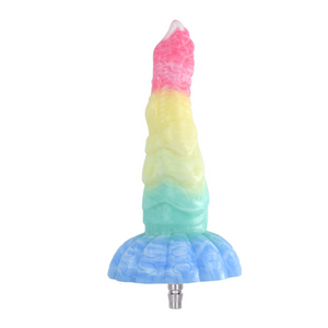 Colourful Rainbow Big Dildo Vac U Lock Attachments For Automatic Sex Machine