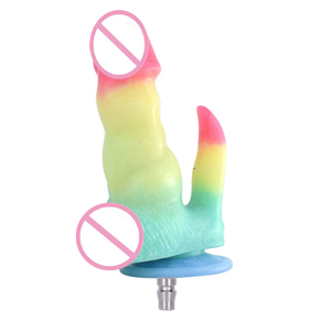 Colourful Rainbow Big Dildo Vac U Lock Attachments For Automatic Sex Machine