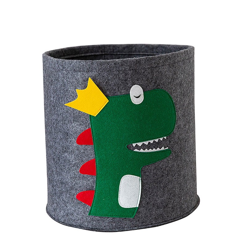 Cute Dinosaur Cotton Fabric Dirty Laundry Basket Folding Clothing Bucket