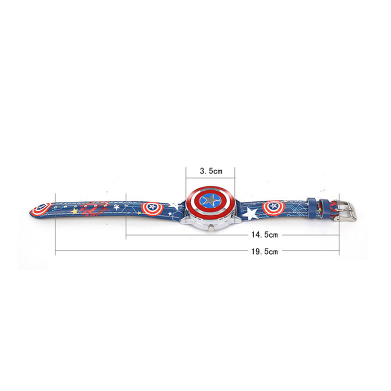 Creative Captain America Shield Watch Flip Quartz Boy Child Vintage 3