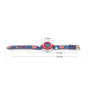 Creative Captain America Shield Watch Flip Quartz Boy Child Vintage 3