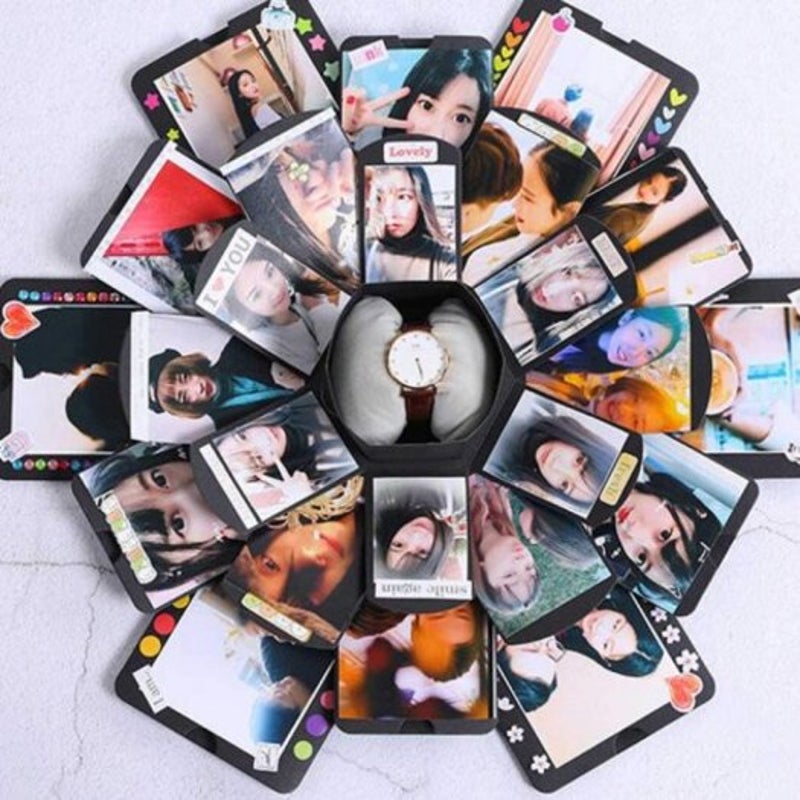 Creative Diy Explosion Box Love Memory Photo Album Birthday Black