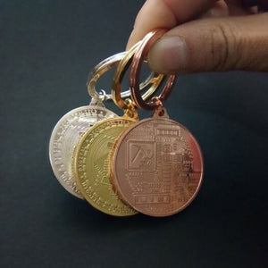 Creative Gift Souvenir Iron Bitcoin Key Chain Golden