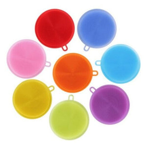 Creative Multifunction Magic Silicone Dish Universal Bowl Cleaning Up Brush Scouring Pad Green Round