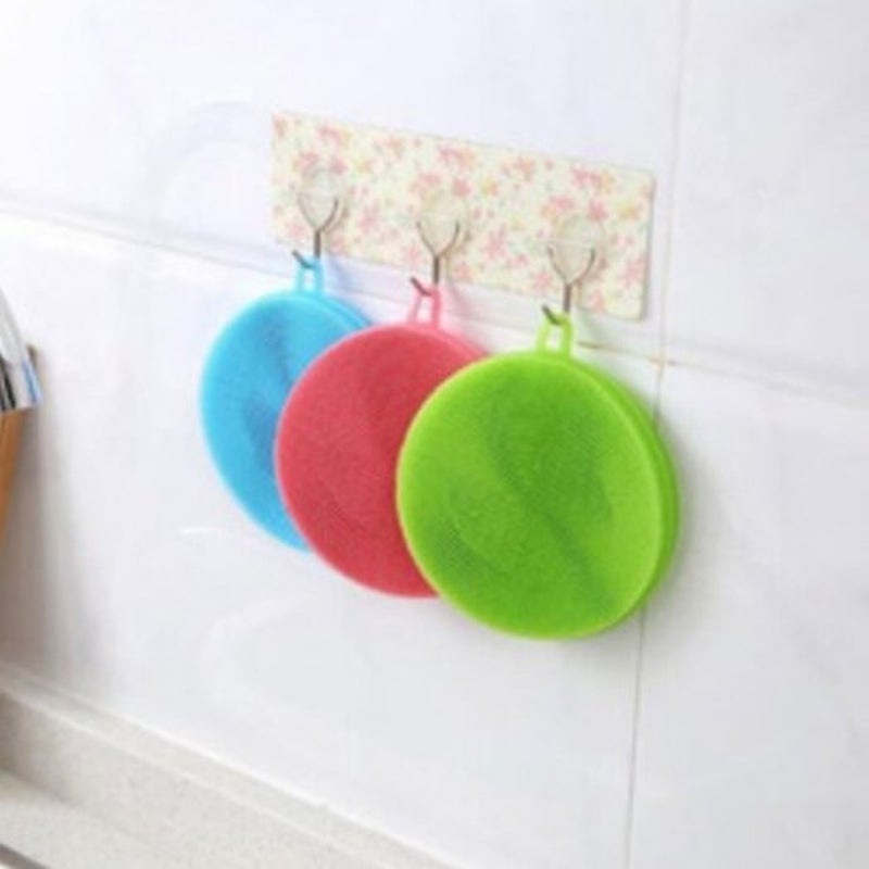 Creative Multifunction Magic Silicone Dish Universal Bowl Cleaning Up Brush Scouring Pad Green Round