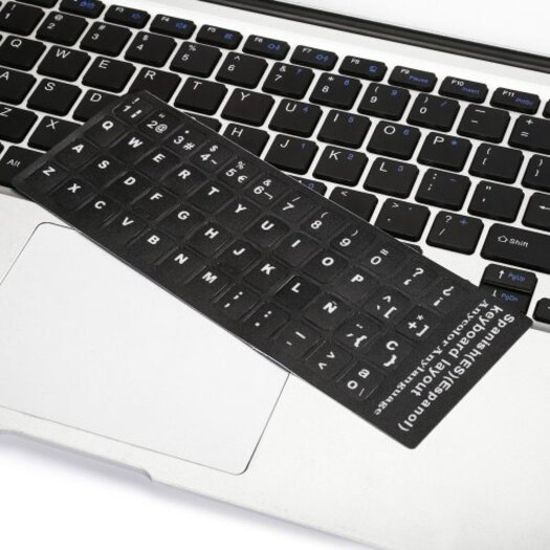 Wear-Resistant Creative Spanish Keyboard Sticker Replacement For Laptop Black