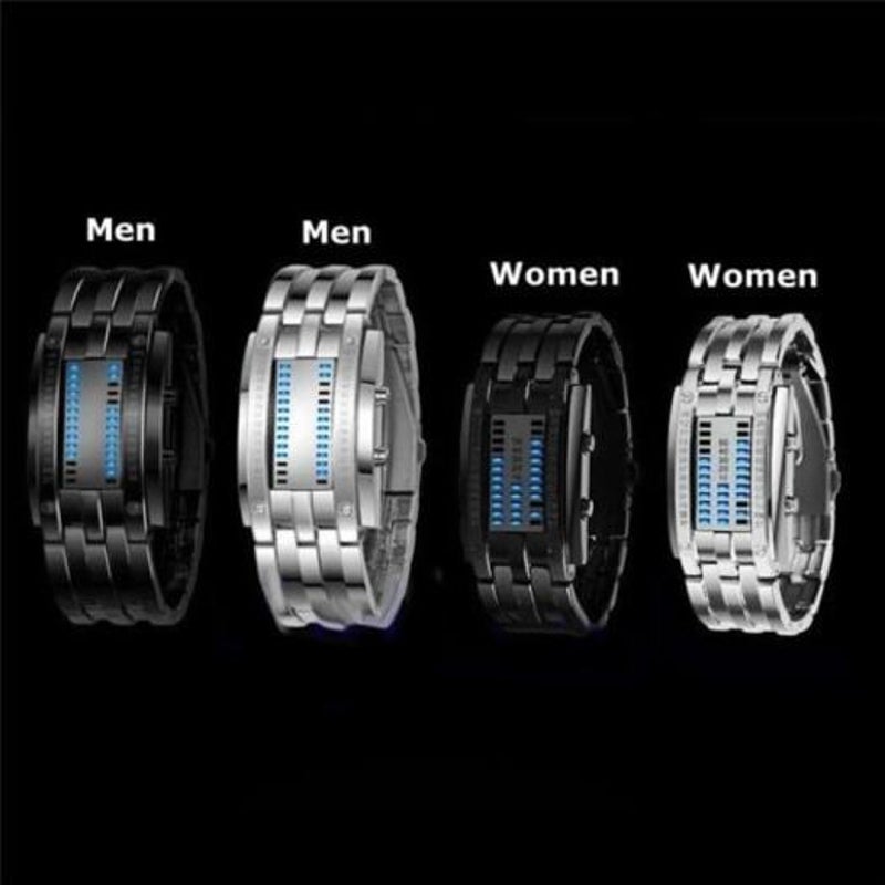 Creative Watches Led Fashion Wristwatches Lovers Couple Digital Waterproof Clock For Men Women Black