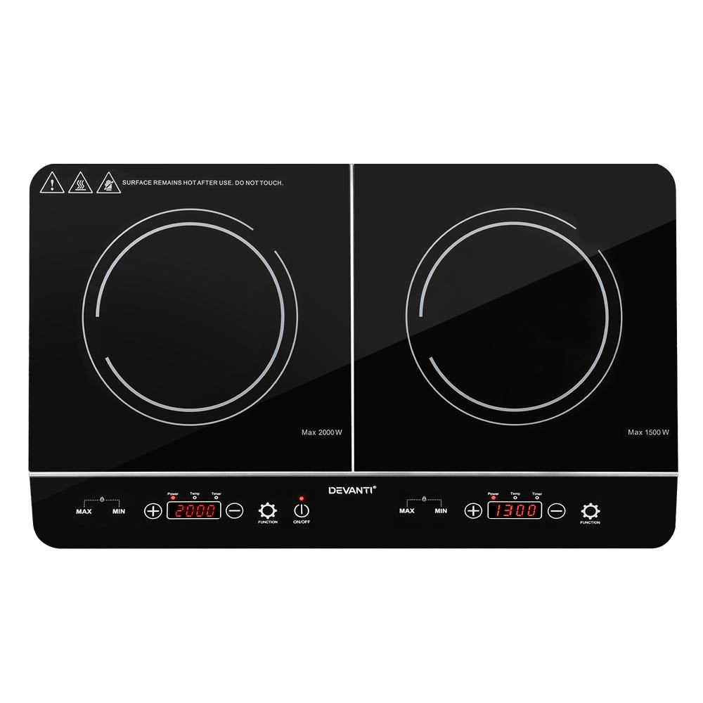 Devanti Electric Induction Cooktop 60Cm Portable Kitchen Ceramic Glass Cooker