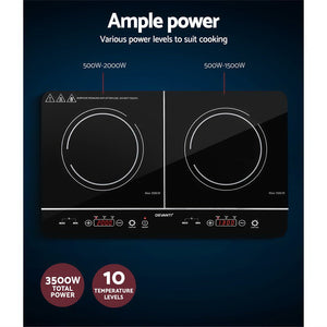 Devanti Electric Induction Cooktop 60Cm Portable Kitchen Ceramic Glass Cooker