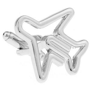 Cufflinks Foreign Trade Wholesilver Hollow Aircraft Shape Silver