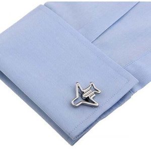 Cufflinks Foreign Trade Wholesilver Hollow Aircraft Shape Silver