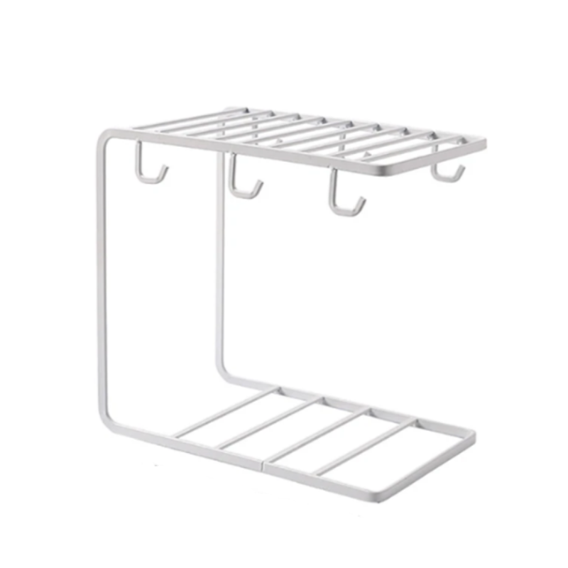 Cup Mug Holder Plate Rack Stand White