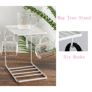 Cup Mug Holder Plate Rack Stand White