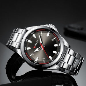 8320 Men's Quartz Watch Large Dial Fashion Business Waterproof Platinum