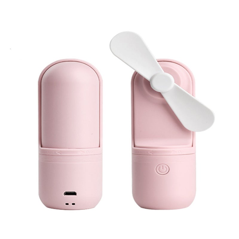 Cute Capsule Cartoon Mini Usb Portable Charging Handheld Fan Multi Function Gift Small Soft Blade