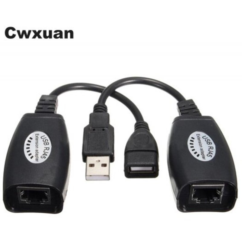 150Ft Usb 2.0 To Rj45 Lan Network Extension Cable Adapter Black