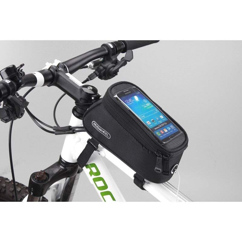 Bike Phone Holders Cycling Bicycle Front Top Tube Frame Bag Transparent Pouch Audio Extension Line