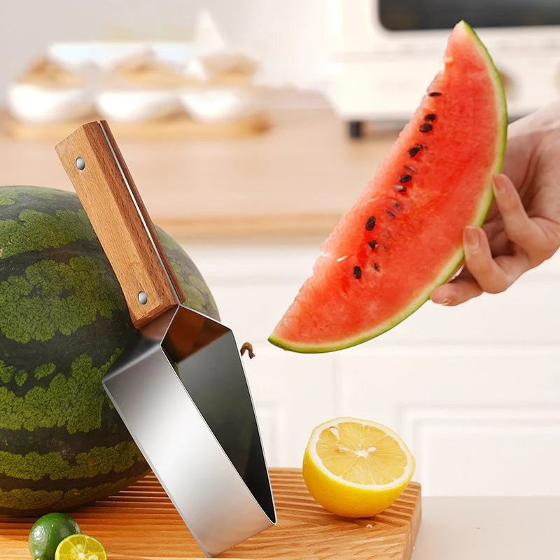 New Watermelon Splitter Cutting Artifact 430 Stainless Steel Piece Household Melon Triangle Knife Fruit Kitchen Gadgets