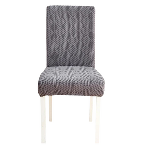 Dark Grey Checkered Chair Cover Anti Dirt Elastic For Dining Room Kitchen Slipcovers