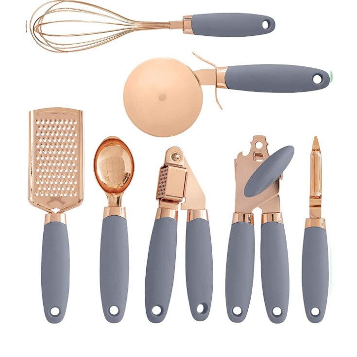 7Pcs Soft Touch Rose Gold Kitchen Utensils Set