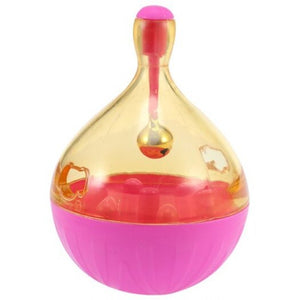 Daruma Doll Leakage Food Ball Pet Toy Light Pink