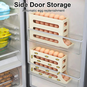 Refrigerator 4 Layer Automatic Egg Roller Sliding Tray Large Capacity Holder