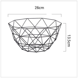 Creative Geometric Metal Fruit Basket Storage Bowl