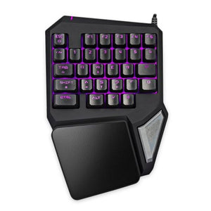 T9 Pro Wired Gaming Keypad 30 Keys One Handed Membrane Keyboard Black