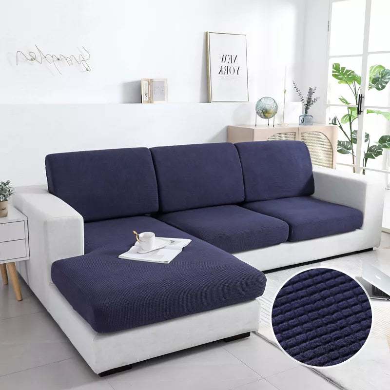 Sofa Cover Navy Polyester Thick Stretchable Cushion For Living Room Slipcovers