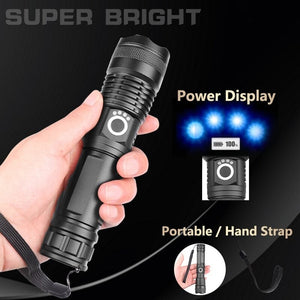 Rechargeable Powerful High Lumens Xhp50 Flashlight Led Torch