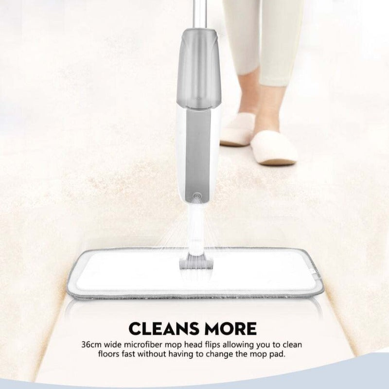 Spray Mop With Reusable Microfiber Pads 360 Degree Metal Handle For Home Kitchen Laminate Wood Ceramic Tiles Floor Clean