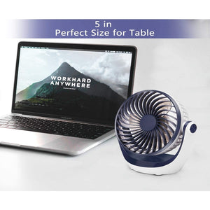 Desk Fan Small Table With Strong Airflow Portable 3 Speeds Adjustable Head 360 Mini Personal