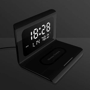 Wireless Phone Chargers Desktop Alarm Clock 3 In 1 For Iphone