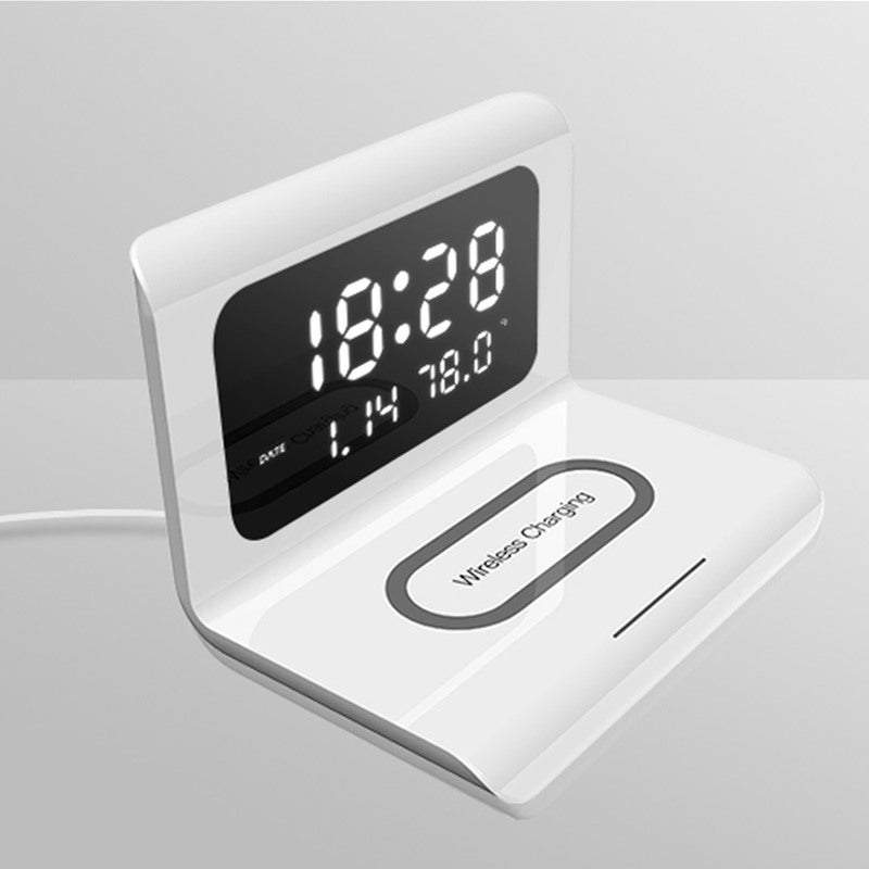 Wireless Phone Chargers Desktop Alarm Clock 3 In 1 For Iphone