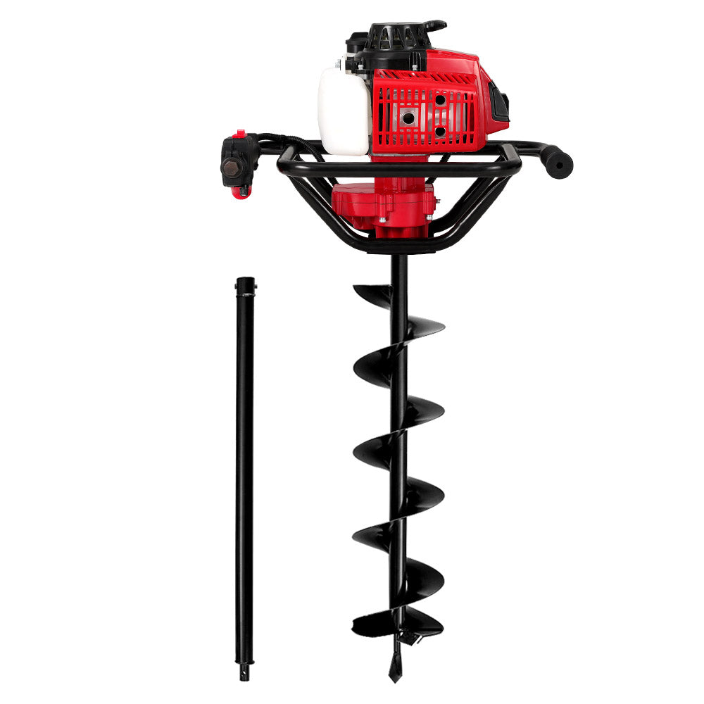 Giantz 80Cc Post Hole Digger 200Mm Petrol Drill Extension Auger Bits