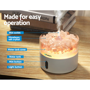 Devanti Aroma Diffuser Aromatherapy Essential Oils Air Humidifier Led Crystal