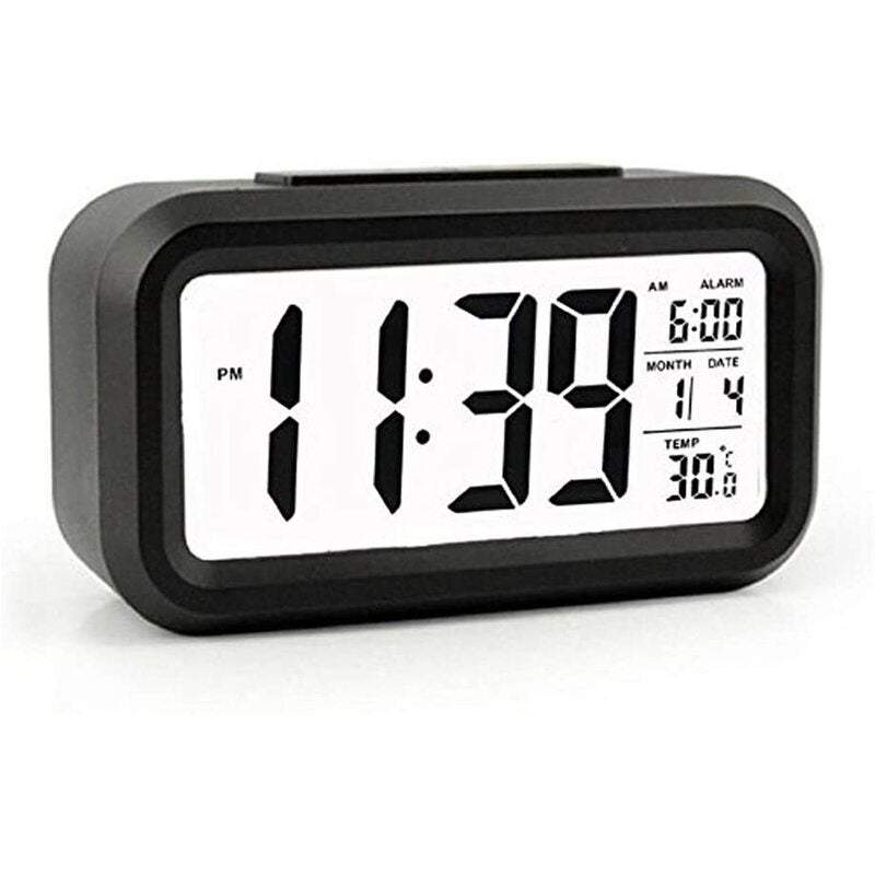 Clocks Digital Alarm Battery Operated Smart Sensor Mini Night Light Date Temperature 12 / 24Hr Switchable For Bedroom He