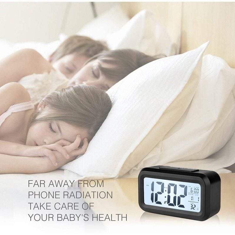 Clocks Digital Alarm Battery Operated Smart Sensor Mini Night Light Date Temperature 12 / 24Hr Switchable For Bedroom He