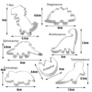 7Pcsset Stainless Steel Dinosaur Cookie Cutters Baking Tools