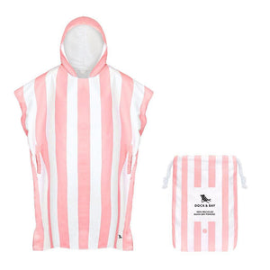 Dock & Bay Adult Poncho Hooded Towel | Cabana Collection Malibu Pink S