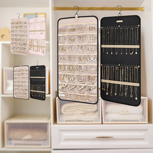 Double Sided Hanging Jewelry Display Organizer Storage Roll With Hook