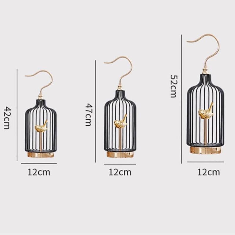 52 Centimetre Golden Handle Birdcage Tabletop Home Decor Sculptures Figurines