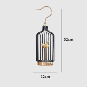 52 Centimetre Golden Handle Birdcage Tabletop Home Decor Sculptures Figurines