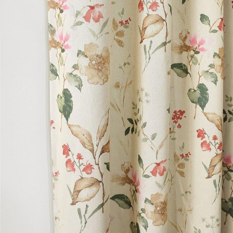 500Cm Beige Flower Design Modern Luxury Retro Style Curtain For Decor