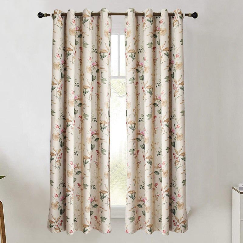 500Cm Beige Flower Design Modern Luxury Retro Style Curtain For Decor