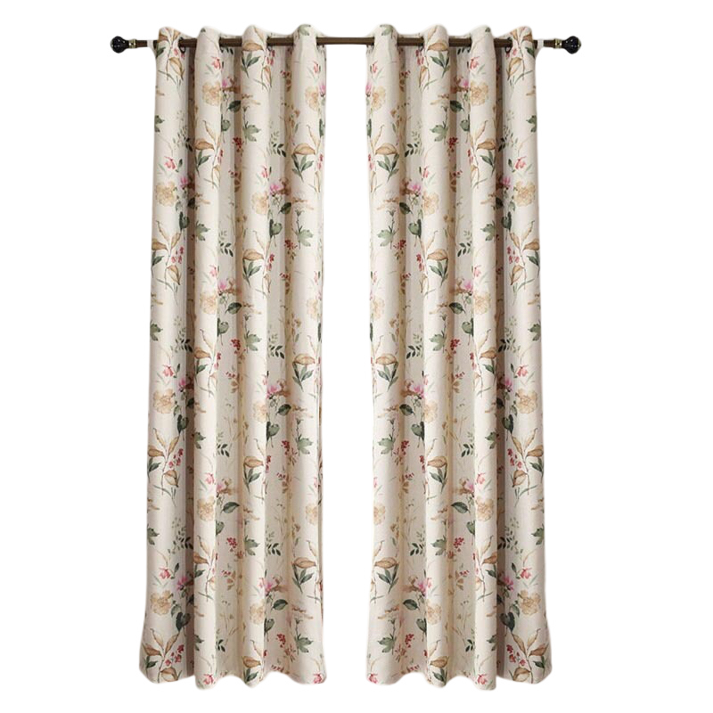 500Cm Beige Flower Design Modern Luxury Retro Style Curtain For Decor