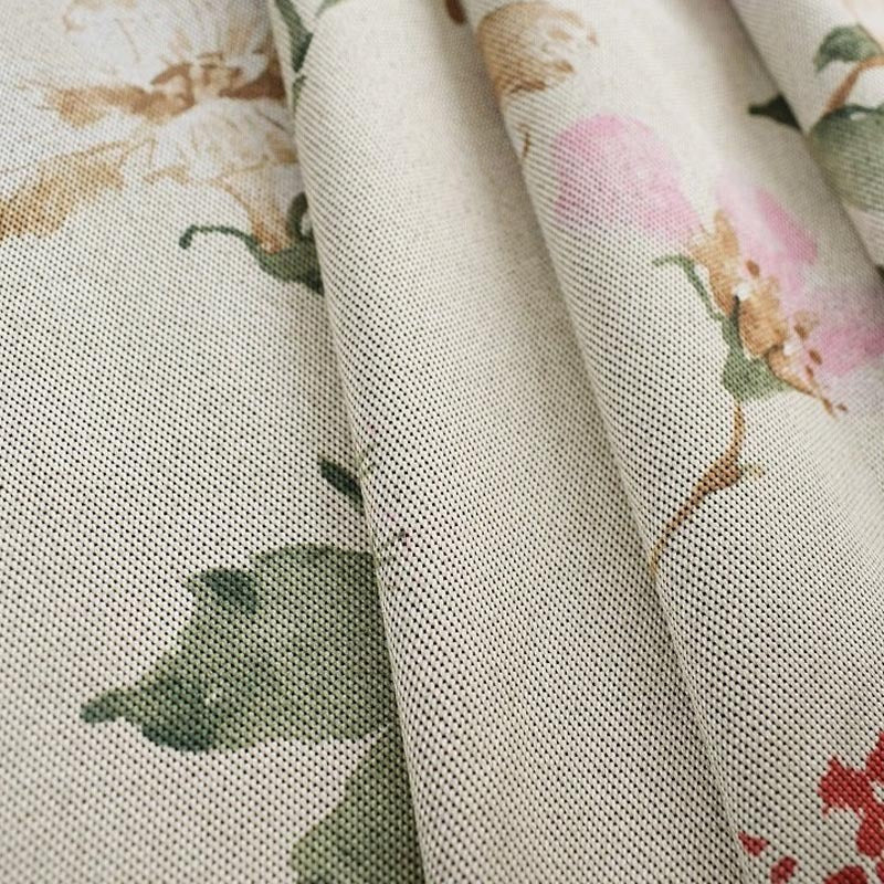500Cm Beige Flower Design Modern Luxury Retro Style Curtain For Decor